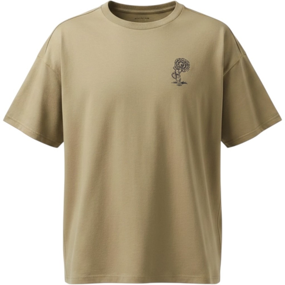 Converse Men's Desert Festival Loose Fit Men's Khaki T-Shirt Medium